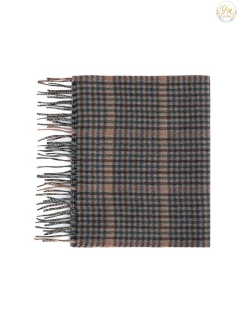 100% Cashmere Plaid Scarf Lightweight 65x12 Woven Luxury Wrap